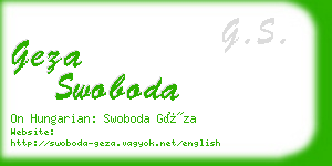 geza swoboda business card